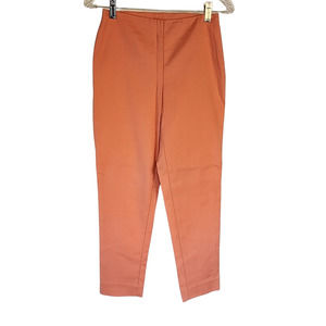St. John Orange Stretch Cotton Blend Casual Pants 0